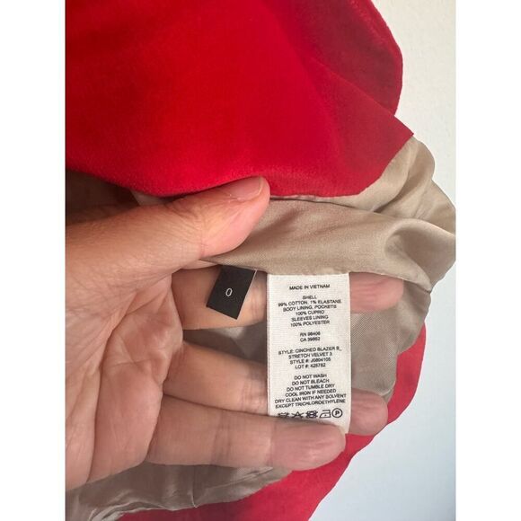 Theory Red Velvet one button Blazer XS - Picture 9 of 10